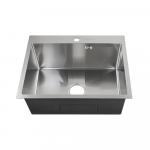 Мойка врезная 60х50 см, толщина 3,0 х 0,6 мм, глубина 200 мм + большой сифон с переливом, цвет САТИН.
