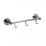 Вешалка с тремя крючками прямая, на круглом основании, цвет ХРОМ.