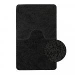 Коврик в ванную ШАГГИ, двойной, ЧЁРНЫЙ, 60х100 + 50х60 см, 100% полиэстер