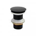 Верхняя часть (донный клапан) сифона - автомата на раковину без перелива, цвет ЧЕРНЫЙ, из нержавеющей стали