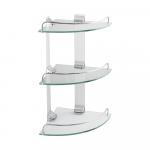 Полка стеклянная угловая, 3-х этажная, стекло толщиной 5 мм