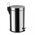 Ведро из нержавеющей стали, с педалью, круглое, 20 литров, крышка микролифт, цвет ХРОМ.