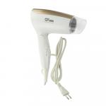 Фен для волос в ванную комнату без креплений, ПЕРЕНОСНОЙ, белый с золотом, 1600Вт