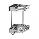 Полочка угловая, двойная, из нержавеющей стали, цвет ХРОМ.