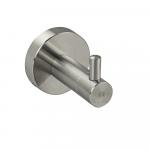 Крючок одинарный, из нержавеющей стали, с круглым основанием, цвет САТИН.