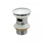 Верхняя часть (донный клапан) сифона - автомата на раковину с переливом , цвет ХРОМ , из нержавеющей стали.