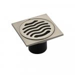 Трап МАТОВЫЙ, хром, 100х100 мм, выход 50 мм, вертикальный, крышка решетка, с сухим затвором слива воды, из нержавеющей стали