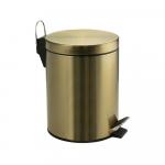 Ведро из нержавеющей стали, с педалью, круглое, 5 литров, цвет МАТОВОЕ ЗОЛОТО.