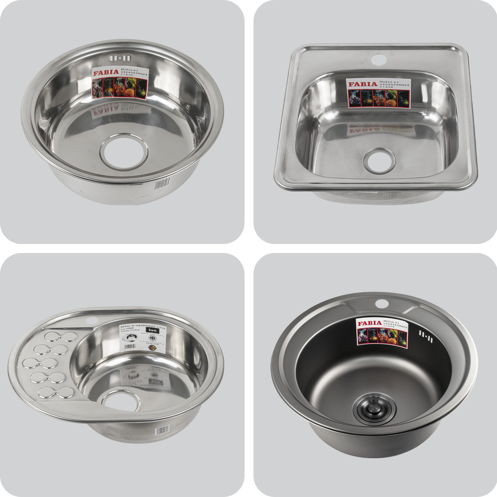 Мойки FABIA врезные 0,6 - 0,8 мм