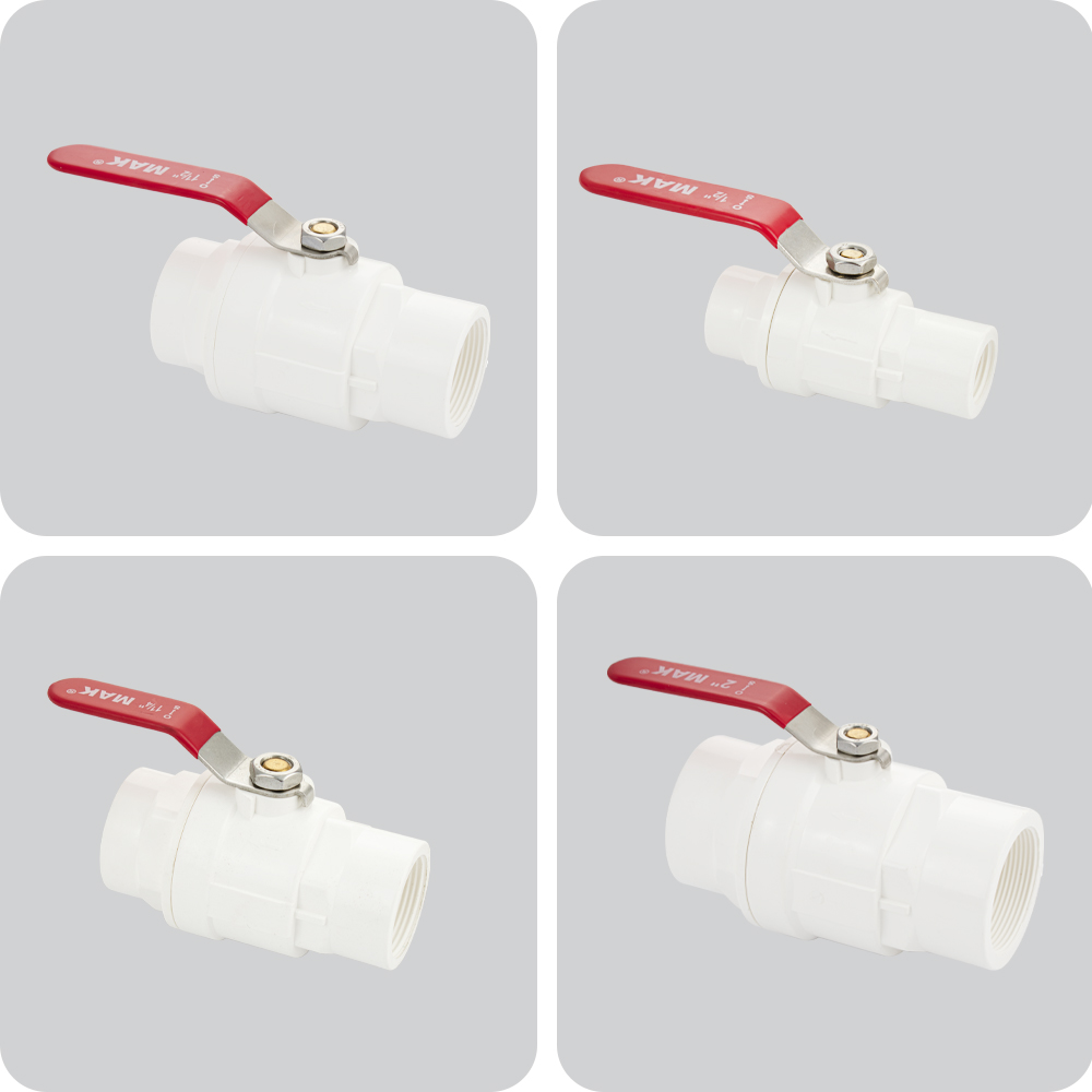 КРАНЫ МАК шаровые из АБС пластика , резьбовые,РУЧКА МЕТАЛЛ