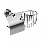 Держатель освежителя воздуха и туалетной бумаги с экраном, на круглом основании, цвет ХРОМ.