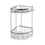 Полочка угловая, овальная, двойная, 22 см, из нержавеющей стали