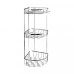 Полочка угловая, овальная, тройная, 22 см, из нержавеющей стали