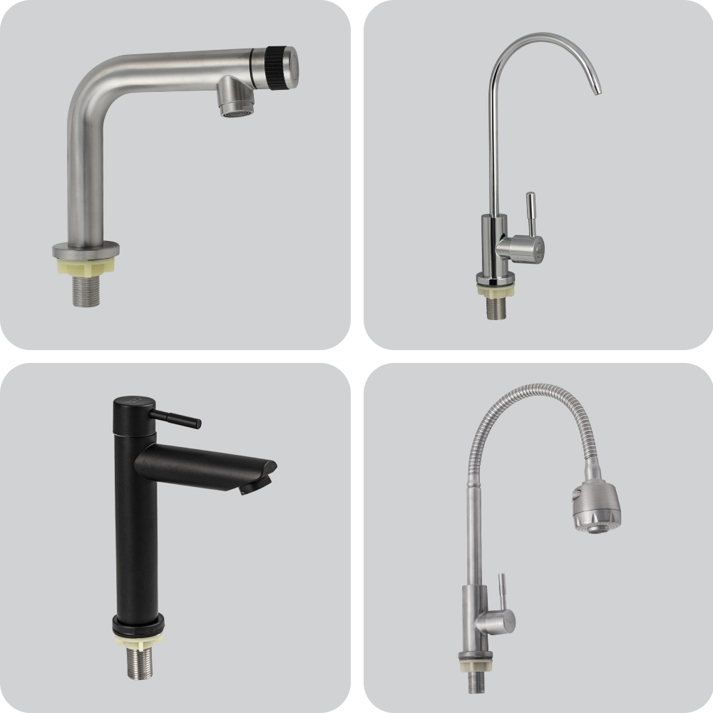 Краны на одну воду НЕРЖАВЕЮЩАЯ СТАЛЬ 