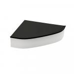 Полочка  угловая плоская, ГРАФИТ - белый вкладыш из высокопрочного пластика АБС премиум, антивандальная  23 х 6,7 х 23,5 см