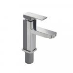 Смеситель на раковину, шаровый, из высокопрочного пластика АБС, квадратный корпус, модель Элегант, цвет ХРОМ.