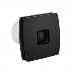 Вытяжной вентилятор, Ø 100 мм, с обратным клапаном, квадратный, закрытый с окошком, из АБС пластика, цвет ЧЕРНЫЙ.