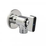 Кран угловой для подключения сантехнических приборов 1/2 х 1/2, латунный, цвет ХРОМ.