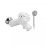 Смеситель для ванны, с коротким изливом, шаровый, из высокопрочного АБС пластика, цвет БЕЛЫЙ.